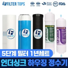 필터탑스 언더싱크 하우징 정수기 5단계 필터세트, 02_1년관리세트(4+2+1+1+1)