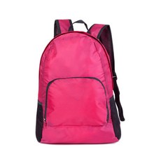 파워짐 여행용 접이식 방수 등산 보조가방 간편 휴대용 백팩, 핑크, 1개입