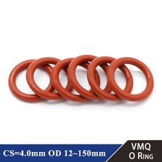 레드 50 10 모양 CS 와셔 개스킷 O 4mm 개 고무 등급 VMQ 원형 링 실리콘 OD 150mm 방수 12, 50Pcs