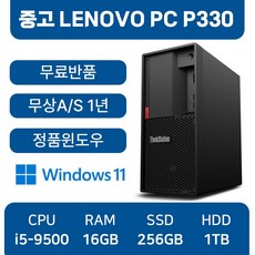 레노버 LENOVO 중고컴퓨터 P330 인텔 9세대 컴퓨터 사무용 주식용 게임용, P330_i5, WIN11 Pro, 256GB, 16GB, 블랙