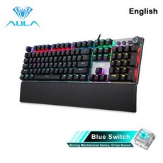 AULA F87 F99 타란튤라 독거미 키보드 F2088 기계식 게임용 안티 고스팅 104 브라운 스위치 블루 유선 혼합 백라이트 게임 노트북 PC 용, 없음, 없음, 7) 108 blue switch Portuguese