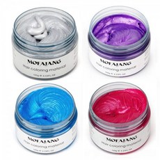SWAKER 4 색 헤어 컬러 왁스-4 in 1 슬리버 블루 퍼플 핑크 레드 파티 코스프레 데이트 할로윈을위한 임시 헤어 컬러, 단일상품