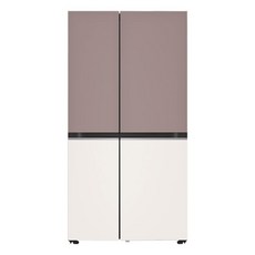 [색상선택형] LG전자 디오스 오브제컬렉션 양문형 냉장고 메탈 832L 방문설치, 클레이 핑크(상단) + 베이지(하단), S834MKE10
