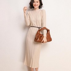 반목니트원피스 폴라니트원피스 겨울원피스 Ordos City 퓨어 캐시미어 스웨터 여성용