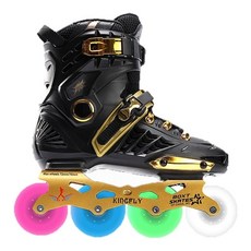 롤러블레이드 인라인스케이트 브레이드 전문 인라인 스케이트 3 바퀴 롤러 신발 남성 스피드 성인 레이싱, 04 Black 4 flash wheels_05 40