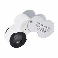 아로 45배 LED/UV 라이트루페 보석 쥬얼리 소형 정밀작업 시계수리 세공작업 식물 곤충관찰 신문 책 작은 글씨, 1개, 1개입