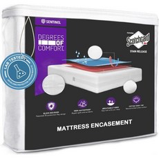 Degrees of Comfort 분진커버 집진기 먼지 홀쏘 트윈 사이즈 매트리스 수납 침대 벌레 방지 커버 6 8인치 딥 베드 진드기 저자극성 6면 3M 스카치가드 Q1262, Twin, 6-8", 1개