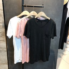 보브 백화점 동일 상품!!! 단독으로도 코디 하기 너무 좋은 제품입니다!!~~실버 스티지린넨 반팔티셔츠 반팔 티셔츠