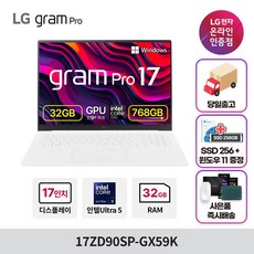 LG전자 그램 Pro 17 코어 울트라5 인텔 Arc, 에센스 화이트, 768GB, 32GB, WIN11 Home, 17ZD90SP-GX59K