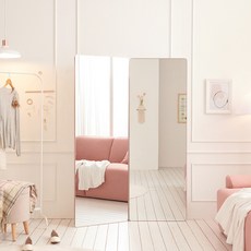 나무뜰 인디 스틸바 라운드 600 2면 스탠드 전신거울 PKF014C, 로즈골드