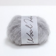 다루마 DARUMA 뜨개실 울모헤어 Wool Mohair 1팩 5볼, 6 (gray), 5개