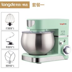 LONGDE 가정용 대용량 빵 밀가루 제빵 반죽기 머랭거품기 반죽기계 믹싱기 5.5L 1200W, 녹색