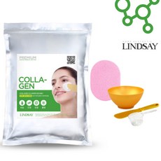 린제이 콜라겐 모델링팩 피부관리샵 사용 1kg+고급팩도구3종 해면, 1세트, 1개입