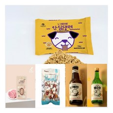 국내산 강아지 명절 셋트 특식 강아지 라면1P+멍소주1P+멍맥주1P+소고기딩고 20p+우리아이치유식 오리죽 1P