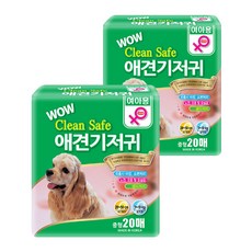 와우 크린세이프 애견 기저귀 암컷, 2개, 20개입, 중형
