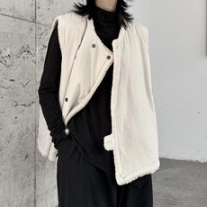 2color 겨울 양모 코튼 리버시블 양면 조끼 베스트