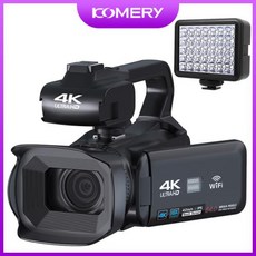 KOMERY 4K 유튜브 비디오 카메라 라이브 스트림 캠코더 와이파이 웹캠 64MP UHD 18X 줌 40 인치 회전 터치 스크린 디지털, 25) RX200light no card, 1개