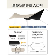 그늘막 타프 캐노피 텐트 홀리데이 캠핑용 행사용 대형, 블랙 선스크린 코팅_3x4m(8-11인)