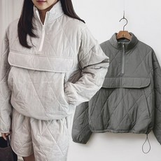 9230 (국내산) 패딩 아노락 반집업 하이넥 나일론 퀼팅 티셔츠 스트링 여성 가을 겨울 77
