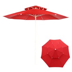 연필트리 특대형 이층 일자형 파라솔, 레드 레드