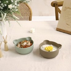 Ahtty home 小熊造型點心碗 L 2入, 薄荷、巧克力, 1組