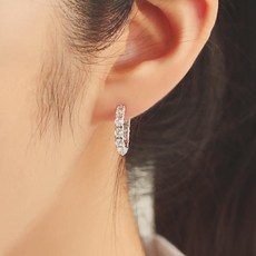 OST 오에스티 심플한 큐빅 링 귀걸이