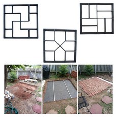 40*40*4cm 정원 도보 층 포장 곰팡이 광장 3 종류 모델링 도구 DIY 포장 시멘트 벽돌 돌 도로 콘크리트 금형|포장재 본형|, 1개, NO.1, 단일