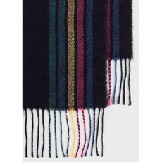 Paul Smith Wool-Blend 'Sports Stripe' Scarf M2A-150T-M747-47-0 Navy