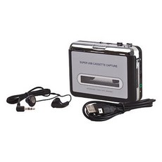 LESHP T휴대용 카세트 플레이어 복고 카세트 테이프 재생 MP3 전환플레이어, Silver