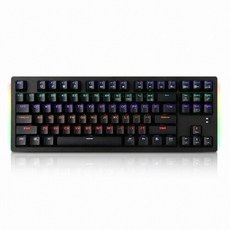 앱코 K315 텐키리스 측면 RGB 라이팅 게이밍키보드 기계식 블랙, 블랙 청축