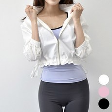 [힙앤럽] 캐주얼 러스틀 셔링 바람막이 크롭 가벼운