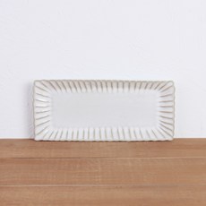 VBC CASA 폰다코 스트라이프 직사각접시(소), 1개, 화이트