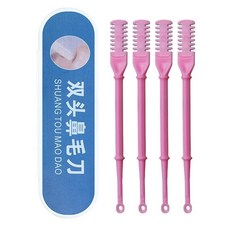 회전 코 헤어 트리머 콧구멍 청소 가위 양면 나이프 수동 면도기, 1개