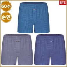 BYC 남성 60수 순면 남자 트렁크팬티 3매입 1138