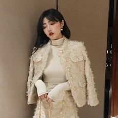 연컴퍼니 가을투피스 셀럽 무드 모직코트 미니 스커트 여승무원 경숙 인싸템 커버 여성 트렌드