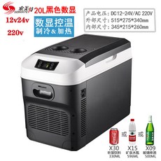 화물차 냉장고 소형 트럭 220V 70L 8L 전기 도어 등산 아이스박스 시리즈, 20L 액정 블랙 미니밴 패밀리 라인 3m 콤비, 20L