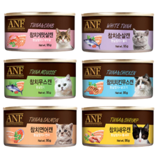 ANF 캣푸드 캔 6종콤보 95g x 24개 (6종 각 4개씩 총24개), 1개, 참치,게맛살,치킨,새우,연어