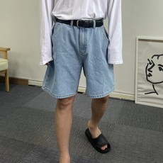 남자흑청반바지