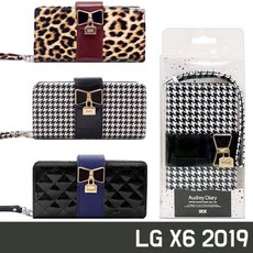 [2개묶음 할인]LG X6 2019 X625 오드리 지퍼형 스트랩 가죽 다이어리 CK-33032 동전지갑케이스, 레오파드