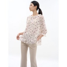 [지센] 여성 프린트 도트 쉬폰 블라우스 LFWSN301_IV