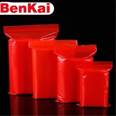 12 전선 100 개/몫 두꺼운 PE 지퍼 잠금 가방 붉은 색 지퍼 가방 셀프 씰링 플라스틱 식품 가방 폴리 가방, 24x35cm, 100개