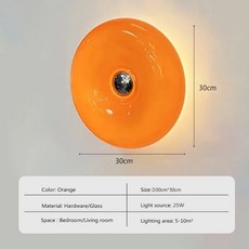 도넛 램프 북유럽 LED 벽 유리 스콘스 거실 침실 침대 옆 복도 계단 발코니 장식 조명기구, 2) Orange Tri색상 light, 1개