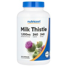 Nutricost 뉴트리코스트 밀크시슬 실리마린 1 000mg 캡슐 240알, 1개
