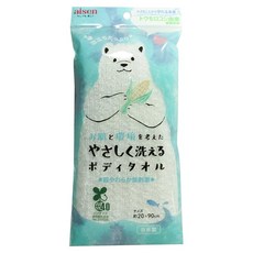 AISEN 피부와 환경을 생각했다 부드럽게 빨 수 있다 바디타올 저자극 바이오매스 화이트 사이즈 약 20×90cm, 1개