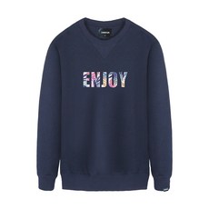 진마니아 엔조이 기모 맨투맨 티셔츠 남자 여성 남여공용 오버핏 빅사이즈 S~4XL