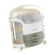 메이크업 보관 주최자 화장품 디스플레이 케이스 메이크업 케이스 투명 방수 3 레이어 화장품 스킨 케어, 하얀색, 30cmx20cmx34cm, ABS