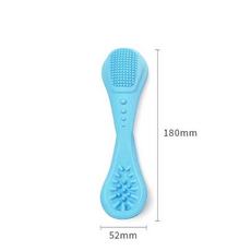 강아지 이갈이 장난감 중대형견 스틱형 터그놀이 치석제거 소고기맛첨가 천연고무 개장난감, 1개, 블루