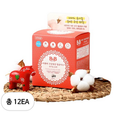 비앤비 유아 구강청결 멸균티슈 30매, 60g, 12개