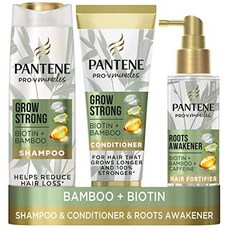 Pantene 헤어세럼 탈모 영양 에센스 Pantene은 대나무 및 비오틴 모발 성장 샴푸 컨디셔너 및 케라틴 트리트먼트 헤어 마스크로 최대 96% 더 적은 탈모를위한 강력한 탈모 트리트먼트 세트를 성장시킵니다-73763, 단일옵션, 02.스프레이로