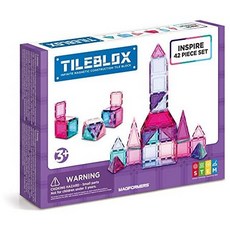 Magformers Tileblox Inspire (42 Piece) Set Magnetic Building Blocks Educational Magnetic Tiles Kit, One Color_One Size, One Color_One Size, 상세 설명 참조0